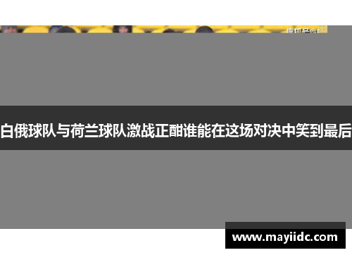 白俄球队与荷兰球队激战正酣谁能在这场对决中笑到最后